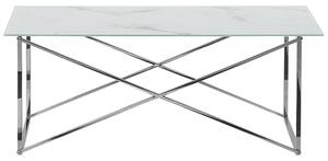 Konferenčný stolík Elison (biela + strieborná) (mramorový efekt). Vlastná spoľahlivá doprava až k Vám domov. 1012249