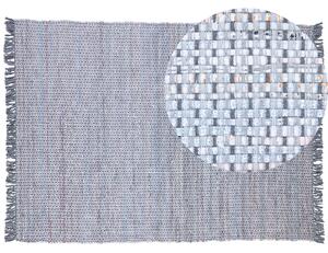 Koberec sivý bavlnený 160 x 230 cm so strapcami obdĺžnikový ručne vyrobený boho eklektický
