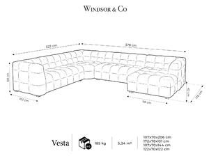 Modrá Osemmiestna sedacia súprava Vesta 378 × 322 × 68 cm WINDSOR & CO