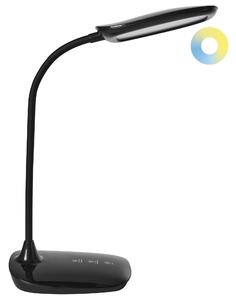 Stolná LED lampa čierna syntetický materiál 3 režimy teploty svetla so stmievačom nastaviteľná kancelária