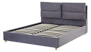 Manželská posteľ 140 cm BALSAS (textil) (sivá) (s roštom). Vlastná spoľahlivá doprava až k Vám domov. 1018519