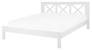 Manželská posteľ 160 cm TANTE (drevo) (biela) (s roštom). Vlastná spoľahlivá doprava až k Vám domov. 1018518