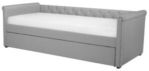 Jednolôžková posteľ 90 cm LISABON (polyester) (sivá) (s roštom). Vlastná spoľahlivá doprava až k Vám domov. 1018525