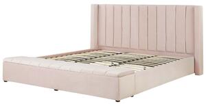 Manželská posteľ 180 cm NAIROBI (textil) (svetloružová) (s roštom). Vlastná spoľahlivá doprava až k Vám domov. 1018531
