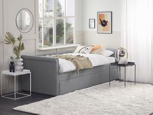 Jednolôžková posteľ 90 cm LISABON (polyester) (sivá) (s roštom). Vlastná spoľahlivá doprava až k Vám domov. 1018525