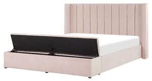 Manželská posteľ 160 cm NAIROBI (textil) (svetloružová) (s roštom). Vlastná spoľahlivá doprava až k Vám domov. 1018530