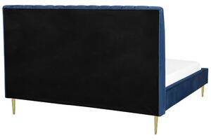 Manželská posteľ 180 cm MASALA (textil) (modrá) (s roštom). Vlastná spoľahlivá doprava až k Vám domov. 1018552