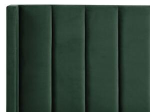 Manželská posteľ 180 cm VINNETTE (textil) (zelená) (s roštom). Vlastná spoľahlivá doprava až k Vám domov. 1018554