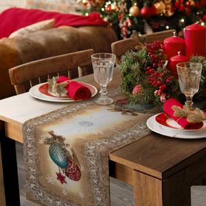 VIANOČNÝ GOBELÍNOVÝ BEHÚŇ NA STÔL MERRY2 40X100 CM VZOROVANÁ