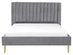Manželská posteľ 160 cm MASALA (textil) (sivá) (s roštom). Vlastná spoľahlivá doprava až k Vám domov. 1018565