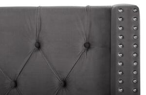 Manželská posteľ 180 cm LUBECK (polyester) (šedá) (s roštom). Vlastná spoľahlivá doprava až k Vám domov. 1018573