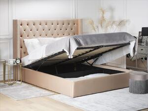 Manželská posteľ 180 cm LUBECK (polyester) (béžová) (s roštom). Vlastná spoľahlivá doprava až k Vám domov. 1018571