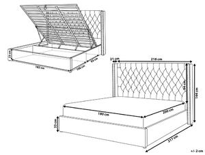 Manželská posteľ 180 cm LUBECK (polyester) (šedá) (s roštom). Vlastná spoľahlivá doprava až k Vám domov. 1018573