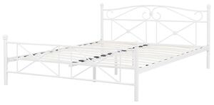 Manželská posteľ 140 cm RANDEZ (kov) (biela) (s roštom). Vlastná spoľahlivá doprava až k Vám domov. 1018569