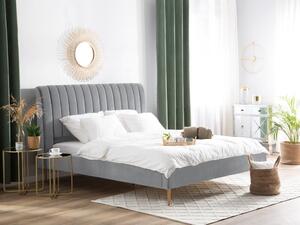 Manželská posteľ 160 cm MASALA (textil) (sivá) (s roštom). Vlastná spoľahlivá doprava až k Vám domov. 1018565