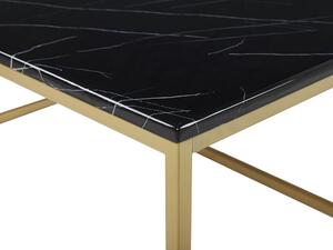 Konferenčný stolík DELAND (MDF) (čierna + zlatá s mramorovým efektom). Vlastná spoľahlivá doprava až k Vám domov. 1018601