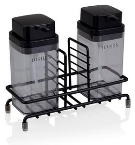 Dávkovač saponátu a mydla Deluxe Square, čierna, 400 ml