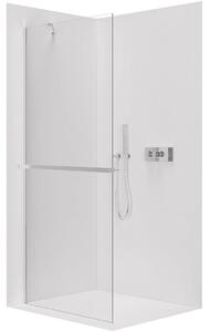 CERANO - Sprchová zástena Walk-in Onyx Y L/P - 8 mm - hranatá vzpera + polička/držiak na uteráky - chróm, číre sklo - 30x200 cm