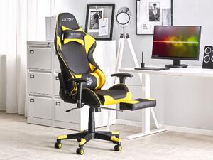 Kancelárska stolička VITTORE (syntetická koža) (čierna + žltá). Vlastná spoľahlivá doprava až k Vám domov. 1019107