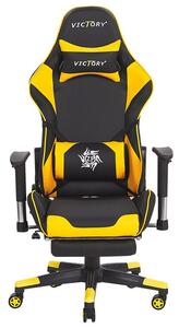 Kancelárska stolička VITTORE (syntetická koža) (čierna + žltá). Vlastná spoľahlivá doprava až k Vám domov. 1019107