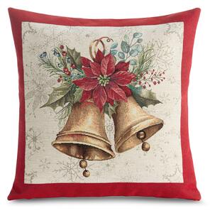VIANOČNÁ GOBELÍNOVÁ DEKORAČNÁ OBLIEČKA NA VANKÚŠ MERRY 45X45 CM VZOROVANÁ