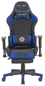 Kancelárska stolička VITTORE (syntetická koža) (čierna + modrá). Vlastná spoľahlivá doprava až k Vám domov. 1019109