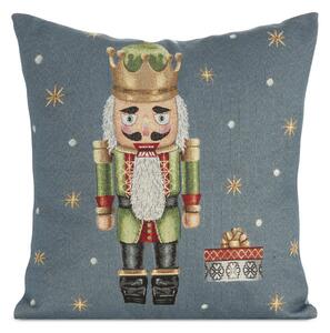 VIANOČNÁ GOBELÍNOVÁ DEKORAČNÁ OBLIEČKA NA VANKÚŠ NUTCRACKER 45X45 CM VZOROVANÁ