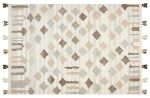 Kelímový koberec viacfarebný vlna a bavlna 160 x 230 cm ručne tkaný boho patchwork vzor so strapcami