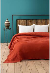 Mušelínový pléd v tehlovej farbe 220x250 cm Muslin – Mijolnir