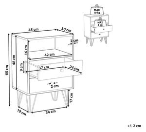 Nočný stolík ARVIE (MDF) (tmavé drevo) (2 zásuvky). Vlastná spoľahlivá doprava až k Vám domov. 1019359