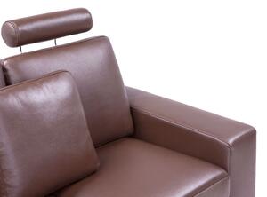Rohová sedačka SILKEBORG (koža) (hnedá) (P). Vlastná spoľahlivá doprava až k Vám domov. 1019379