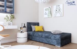 CHARLOTTE 1 čalúnená detská posteľ s úložným priestorom na posteľnú bielizeň s otváraním smerom nahor200x90cm