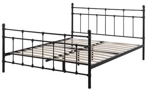 Manželská posteľ 160 cm LUXO (s roštom) (čierna). Vlastná spoľahlivá doprava až k Vám domov. 1007326