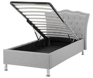 Jednolôžková posteľ 90 cm MATH (s roštom a úl. priestorom) (sivá). Vlastná spoľahlivá doprava až k Vám domov. 1007362