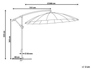 Záhradný slnečník 268 cm CALISA II (polyester) (svetlobéžová). Vlastná spoľahlivá doprava až k Vám domov. 1019420