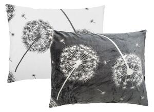 XPOSE® Mikroplyšová obliečka na vankúš PÚPAVY DUO - sivé/biele 70x90 cm