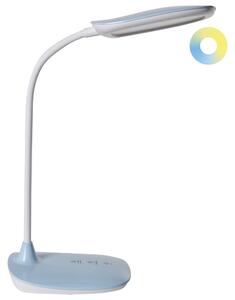 Stolná LED lampa modrá syntetický materiál 3 režimy teploty svetla so stmievačom nastaviteľná kancelária