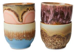 Set 4ks hrnček na kávu 70s Café Lagoon - 8 * 8 * 7cm / 250 ml - HKLIVING