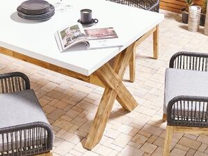 Záhradný stôl Olibia (akácia + biela). Vlastná spoľahlivá doprava až k Vám domov. 1035902