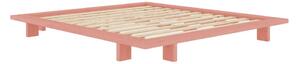Svetloružová dvojlôžková posteľ z borovicového dreva s roštom 140x200 cm Japan – Karup Design