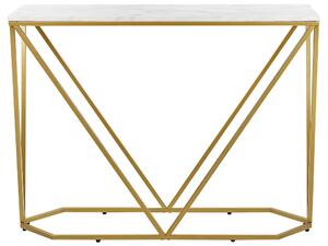 Konzolový stolík Hazie (biela + zlatá). Vlastná spoľahlivá doprava až k Vám domov. 1075260