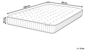 Taštičkový matrac 80x200 cm DARAM (stredne tvrdý). Vlastná spoľahlivá doprava až k Vám domov. 1022787