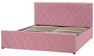 Manželská posteľ 160 cm Rhett (ružová) (s roštom a úložným priestorom). Vlastná spoľahlivá doprava až k Vám domov. 1075602