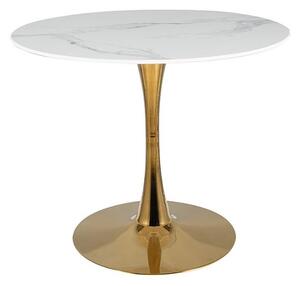 Jedálenský stôl ESPERO Farba: biela / mramorový efekt biela
