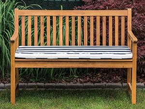 Záhradná lavica 120 cm VESTFOLD (drevo) (modrý podsedák). Vlastná spoľahlivá doprava až k Vám domov. 1022846