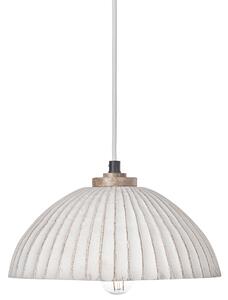 Závesná lampa biela papier-mâché ručne vyrobené tienidlo moderný štýl obývačka jedáleň