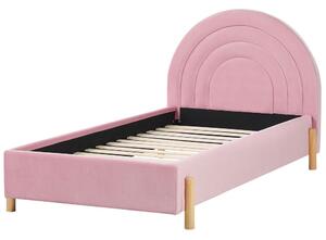 Jednolôžková posteľ 90 cm Annesile (ružová) (s roštom). Vlastná spoľahlivá doprava až k Vám domov. 1077528