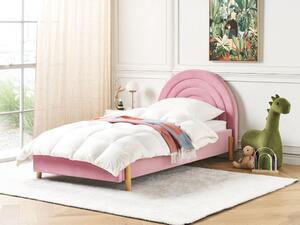 Jednolôžková posteľ 90 cm Annesile (ružová) (s roštom). Vlastná spoľahlivá doprava až k Vám domov. 1077528