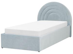 Jednolôžková posteľ 90 cm Annesile (modrá) (s roštom) (s úl. priestorom). Vlastná spoľahlivá doprava až k Vám domov. 1077531
