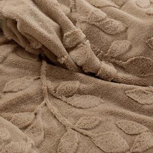 Goldea luxusná deka z mikrovlákna - hnedé lístky 150 x 200 cm